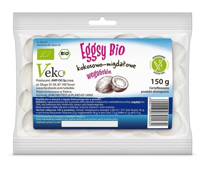 Glutenfreie Kokos- und Mandeleier BIO 150 g – VEKO