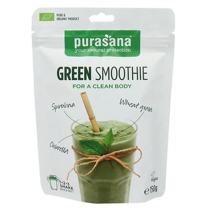 Glutenfreier laktosefreier grüner Smoothie BIO 150 g – PURASANA
