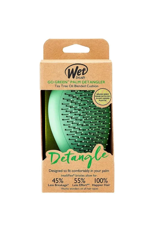 Go Green Palm Detangler Hairbrush, Tea Tree