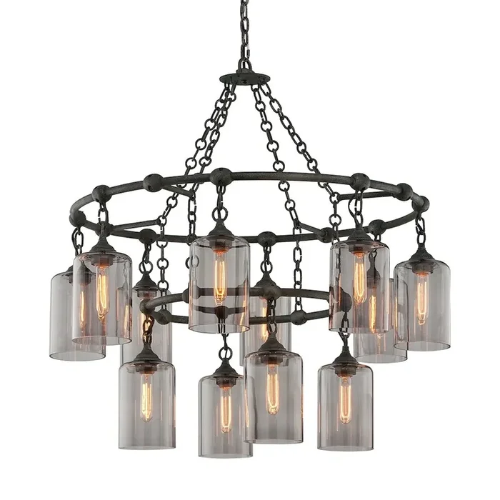 Gotham Chandelier In Aged Pewter Color