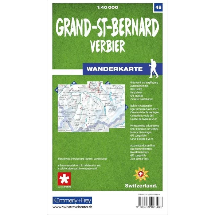Grand-St-Bernard – Verbier K+F Hiking Map 48