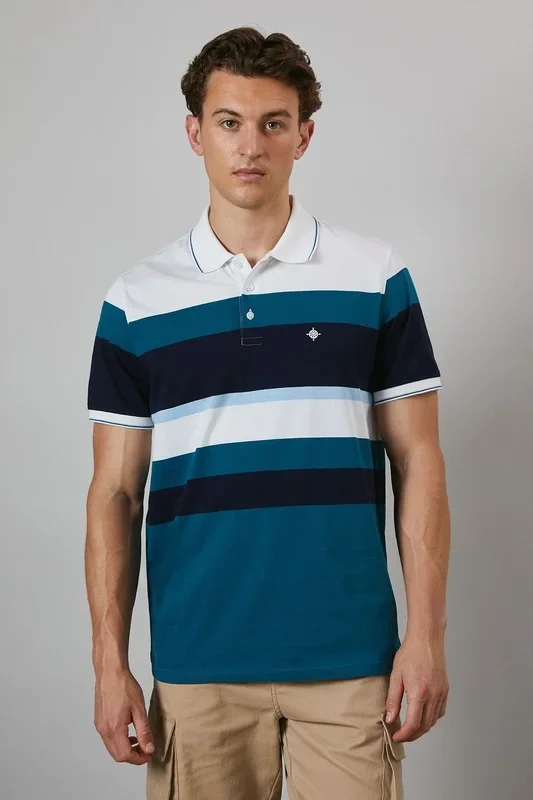 Green Newark Stripe Polo Shirt