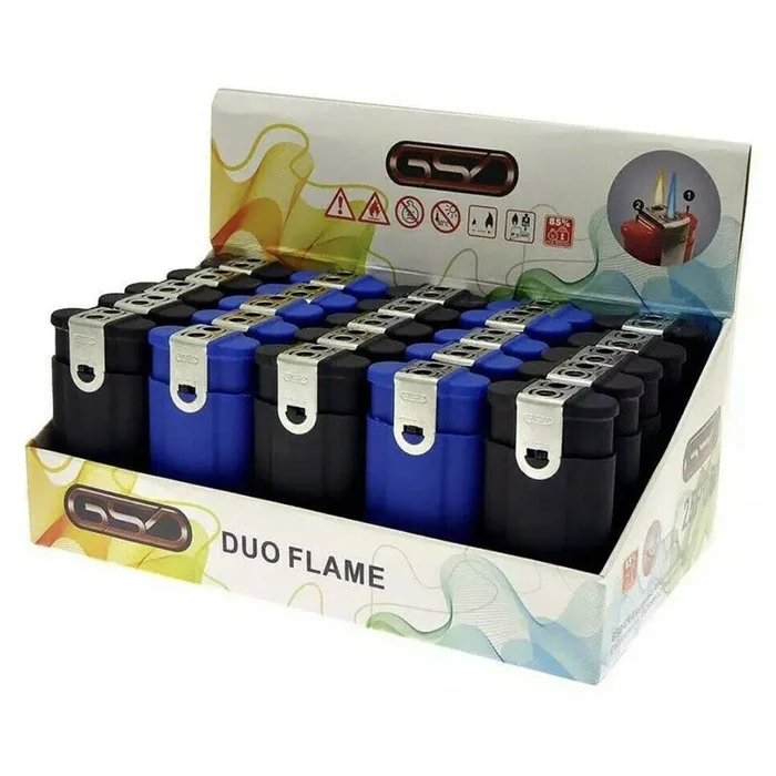 GSD Duo Dual Flame Rubber Lighters – Case of 25