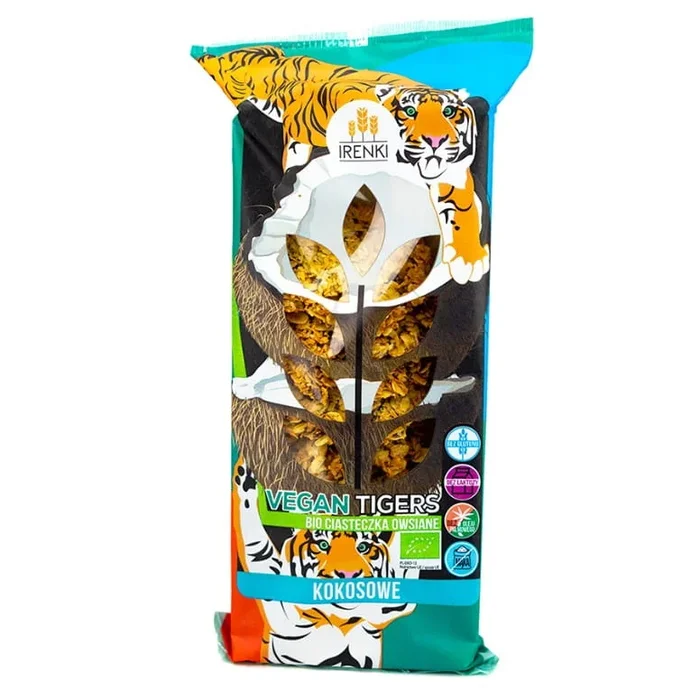 Haferkekse vegan Tiger – vegan mit Kokosflocken BIO 120g IRENKI