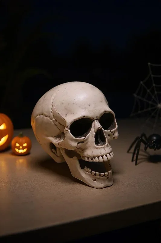 Halloween Haunted House Prop Realistic Plastic Skull Head Decoration