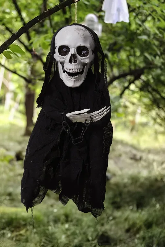 Halloween Voice-Controlled Skull Ground Plug Ghost Secret Room Haunted House Atmosphere Decoration Props
