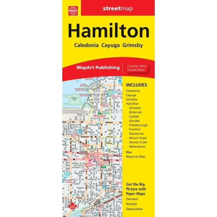 Hamilton – Caledonia – Cayuga – Grimsby ON MapArt Street Plan
