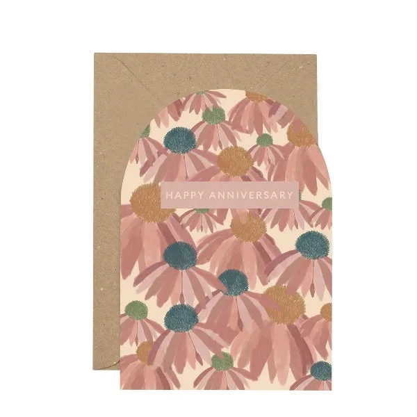Happy Anniversary Dahlia Curved Card
