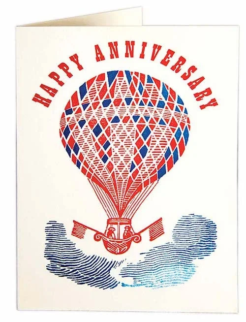 Happy Anniversary Hot Air Balloon Card