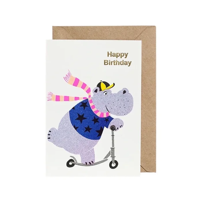 Happy Birthday Hippo Card
