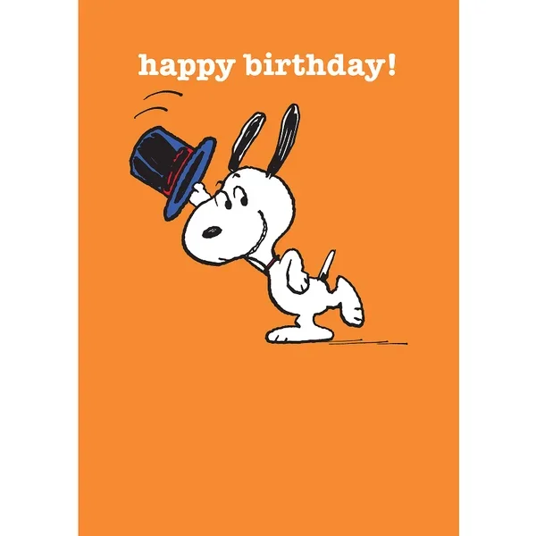 Happy Birthday Top Hat Snoopy Card