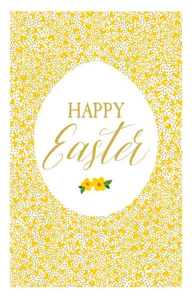 Happy Easter Yellow Floral Pack of 6 Cards
