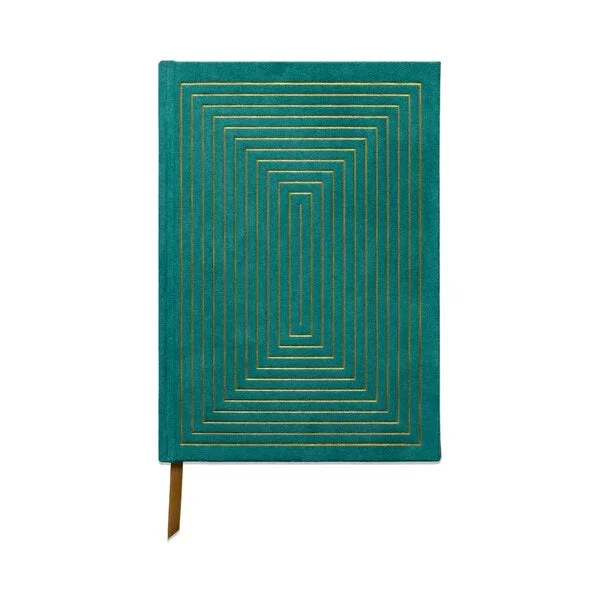 Hardcover Suede Linear Boxes Green Journal
