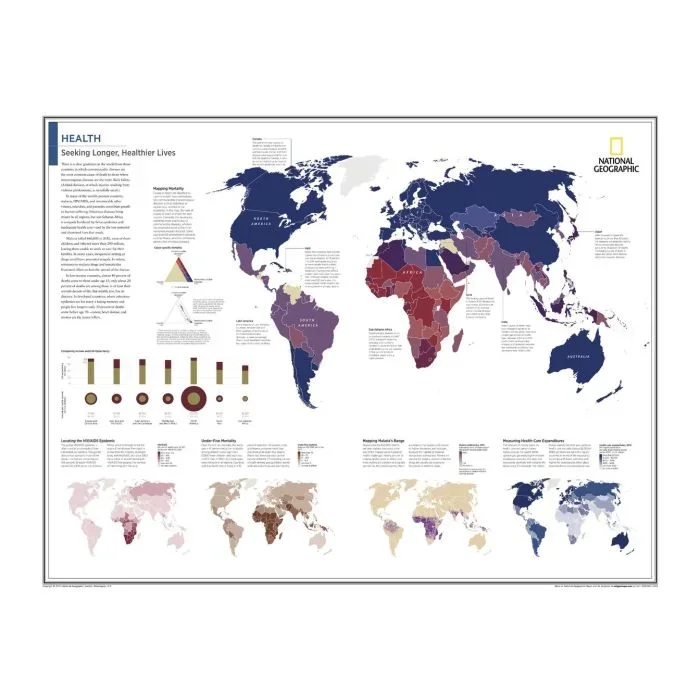 Health: Seeking Longer, Healthier Lives – Atlas of the World, 10th Edition Map