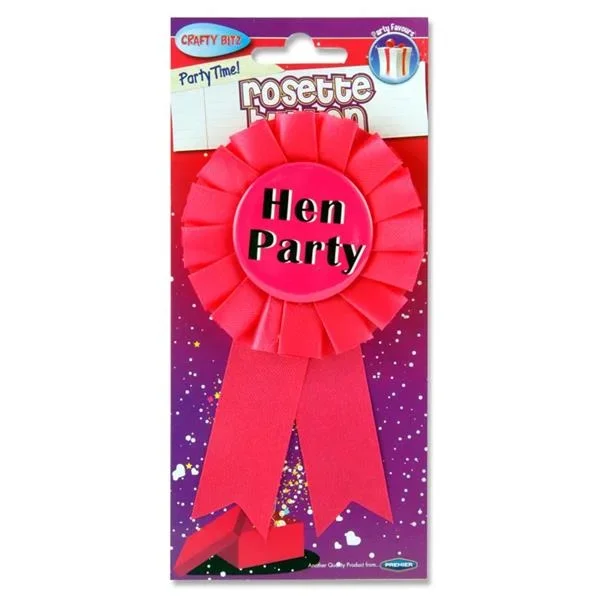 Hen Party Rosette Button