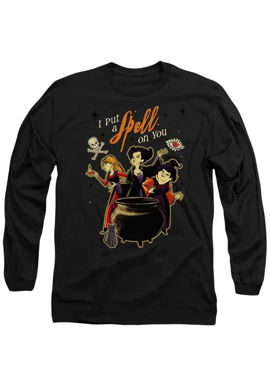Hocus Pocus Witches Spell Long Sleeve T-Shirt, Black