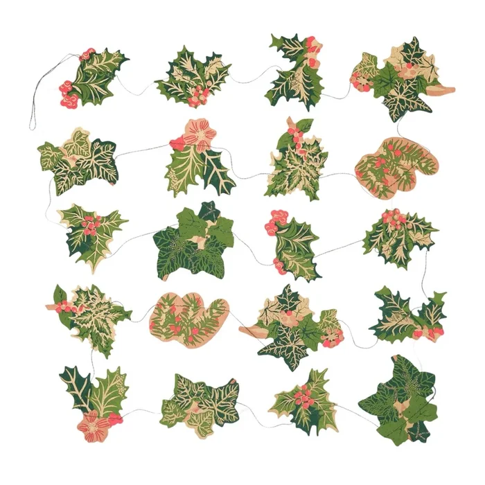 Holly and Ivy Paper Garland