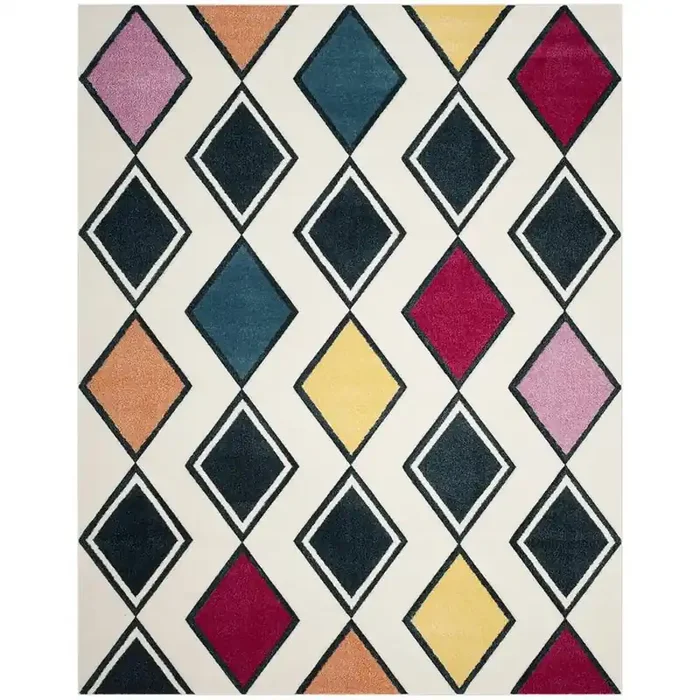 HOLLYWOOD, IVORY / PEACOCK BLUE, 8‘ X 10‘, Area Rug, HLW704B-8