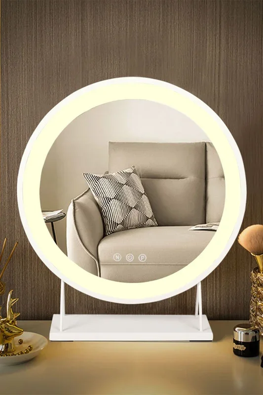 Hollywood Makeup Mirror 3 Color Modes with LED Lights Desktop Round Vanity Mirror