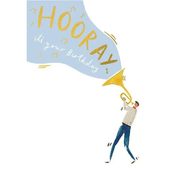 Hooray It’s Your Birthday Trumpet Card
