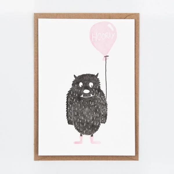 Hooray Monster Postcard
