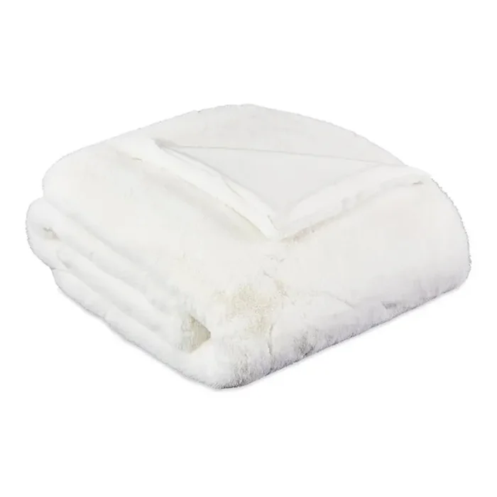 Hopps 54″x72″ Faux-Fur Throw – Cloud