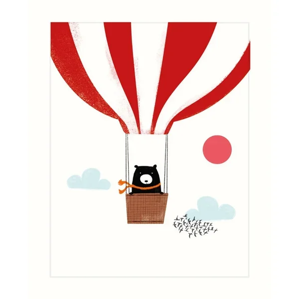Hot Air Balloon Bear Card