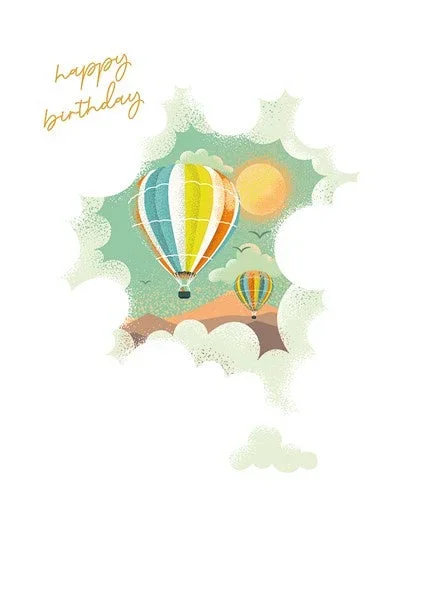 Hot Air Balloon Birthday Card