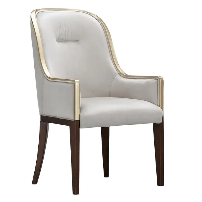 Houston Dining Arm Chair – Porcini/Walnut
