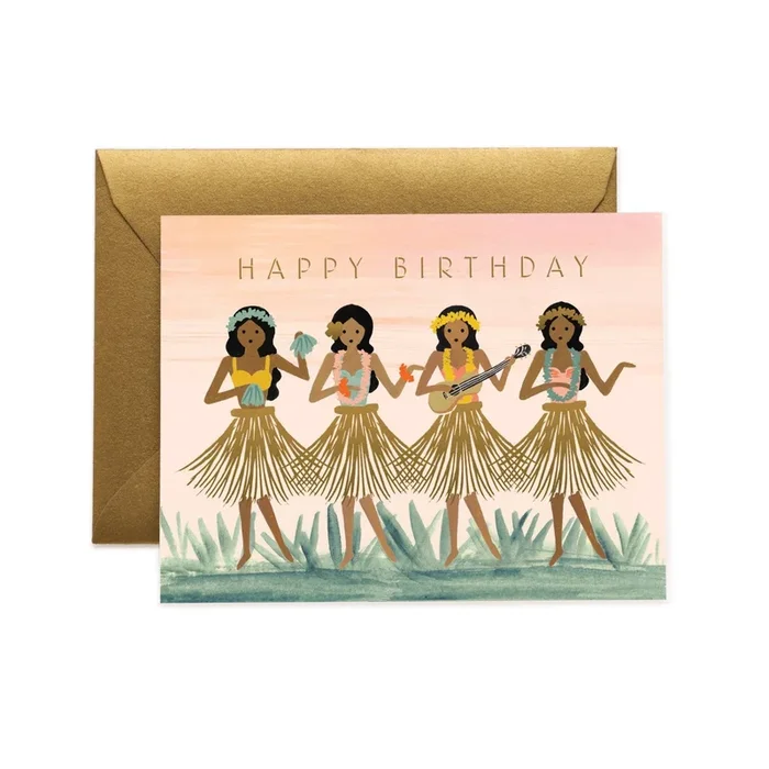 Hula Girls Birthday Card