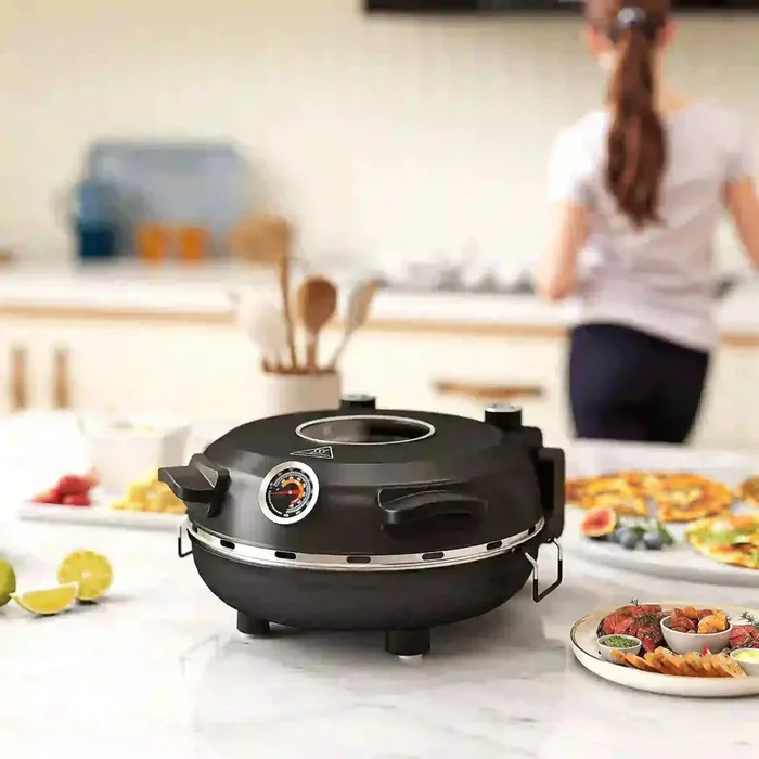 Indoor Pizza Oven – Dual Heating 430℃ with 12-Inch Capacity Black | HOMCOM