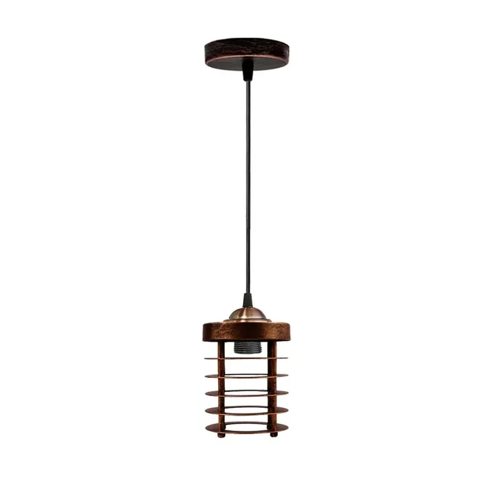 Industrial Vintage Mini Spiral Cage Hanging Pendant Light ~2068