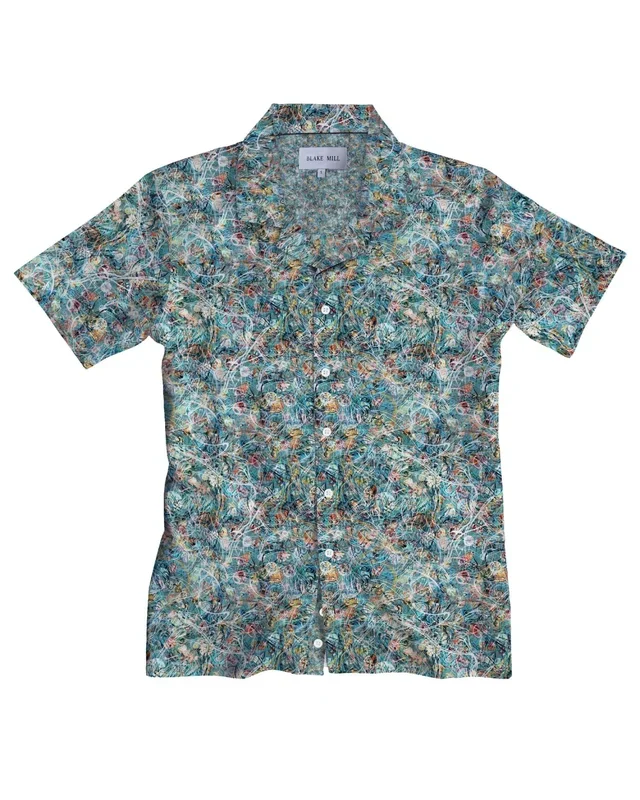 Ink Wave Open Collar Shirt