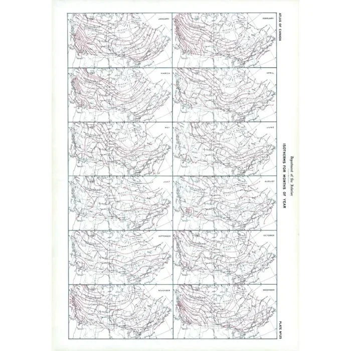 Isotherms for Months of Year (1906) Map