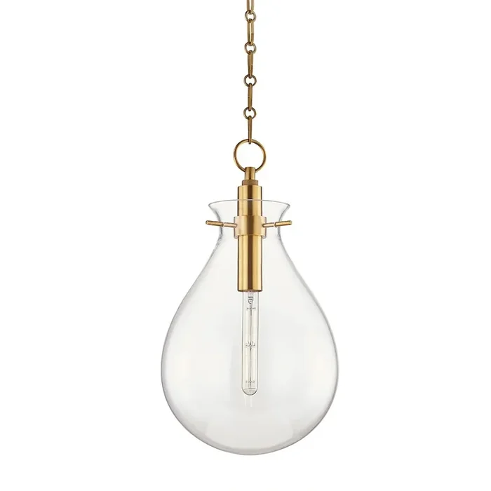 Ivy Pendant H 22.75″ In Aged Brass Color