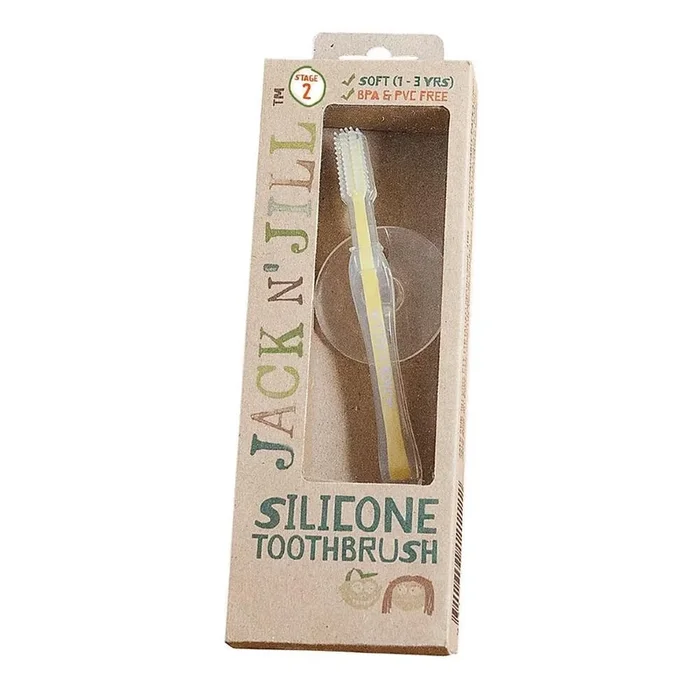 Jack N’ Jill Silicone Baby Toothbrush for children from 1 to 3 years.
