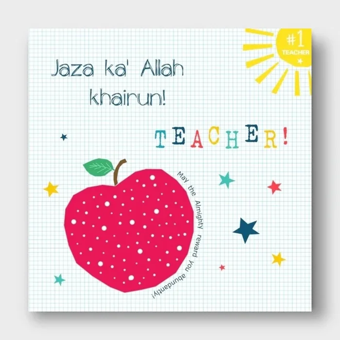 Jaza ka’ Allah Khairun! Teacher !