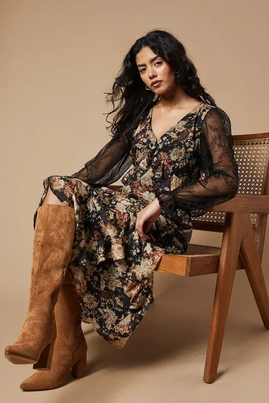 Jemima High Block Heel Pointed Knee Boots