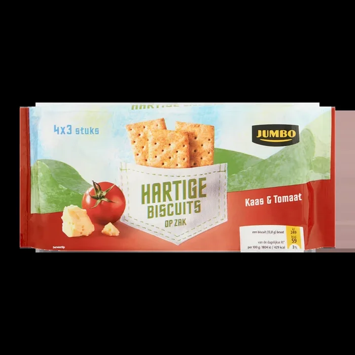 Jumbo Crunchy biscuits with cheese and tomato