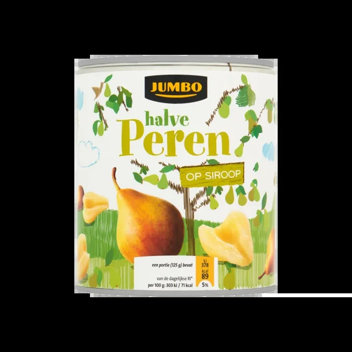Jumbo Half pears on syrup large