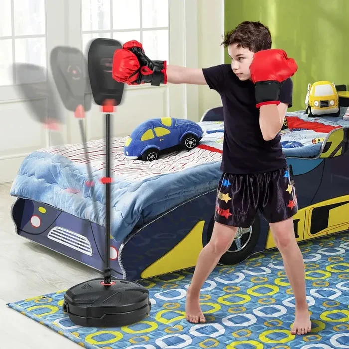 Junior Boxing Set – Adjustable Height Punch Ball with Gloves and Base | 5+ Years COSTWAY