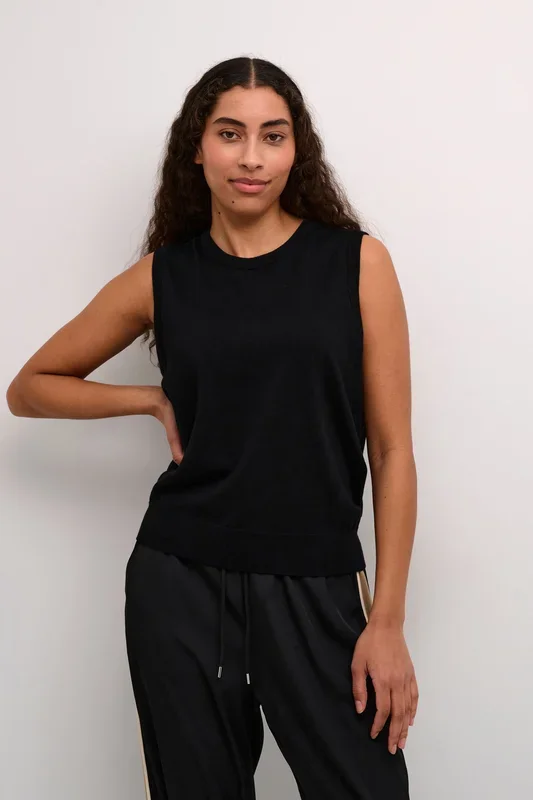 KAlizza Round Neck Sleeveless Pullover Plain