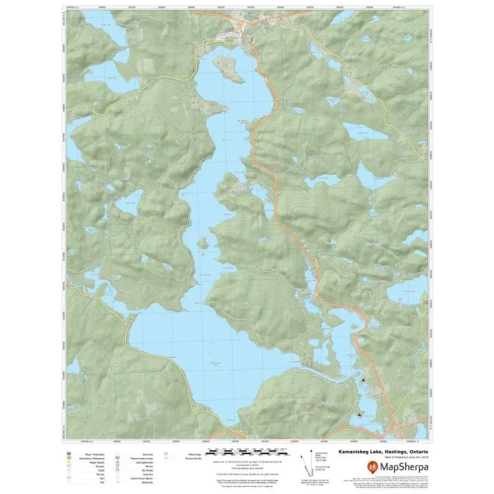 Kamaniskeg Lake, Hastings, Ontario Map