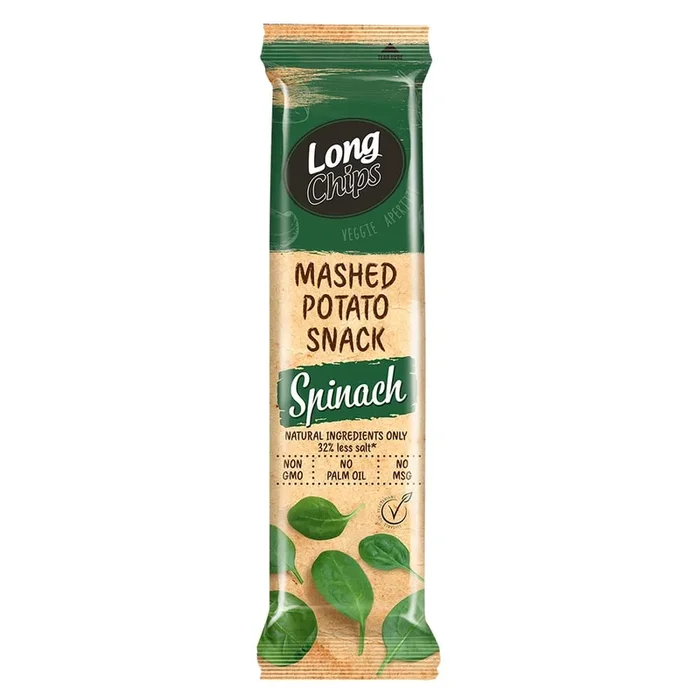 Kartoffelchips mit Spinatgeschmack 75 g – LANGE CHIPS