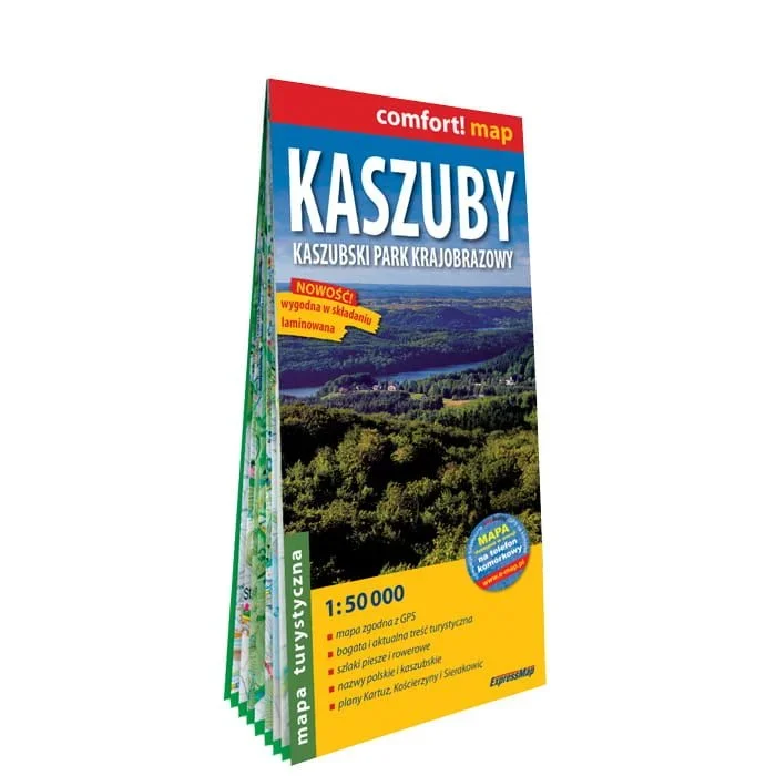 Kaszuby · Kashubian Landscape Park, Poland | ExpressMap Laminated Tourist Map | 1:50,000