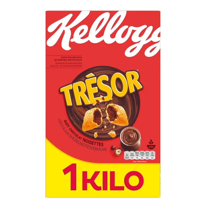 Kellogg’s Tresor chocolate and hazelnuts breakfast cereals large