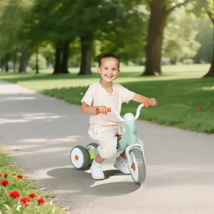 Kids Balance Bike – Green, White and Brown | Toddler Trike with Enclosed Wheels AIYAPLAY