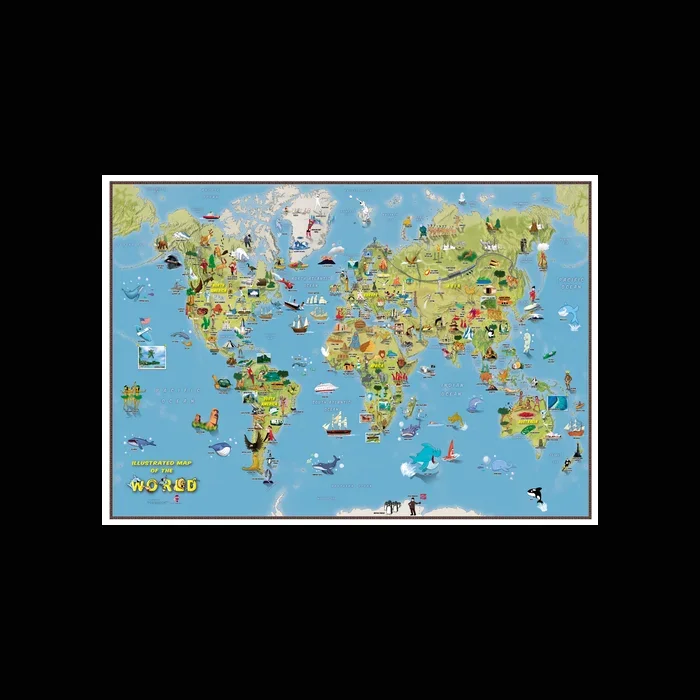Kids Cartoon Map of the World Map