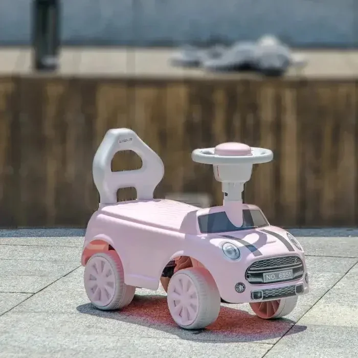 Kids Foot-to-Floor Ride-On Car – Pink | Toddler Sliding Car with Horn and Safety Backrest AIYAPLAY