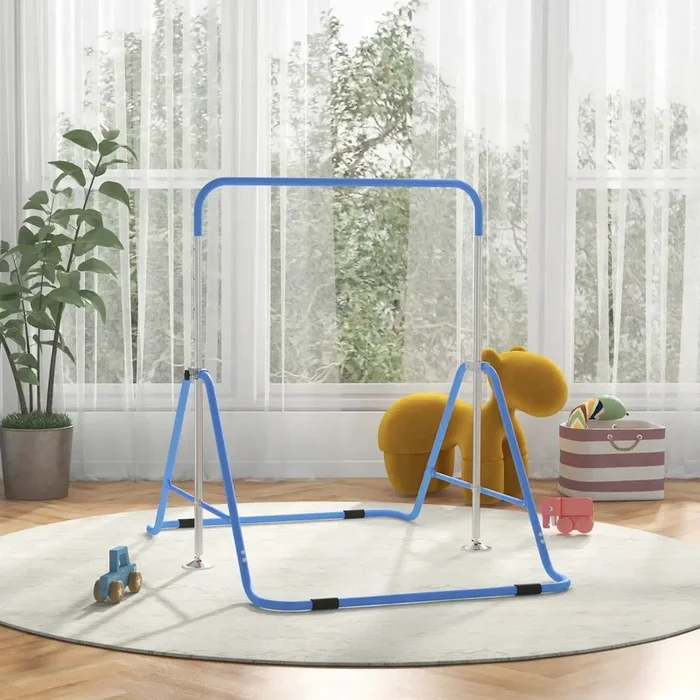 Kids Gymnastics Bar – Blue Steel Frame | Adjustable Height 88.5–128.5cm HOMCOM